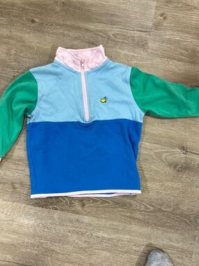 Masters Kids Colorblock Quarter-Zip Pullover - Blue, Light Blue, Green, Pink